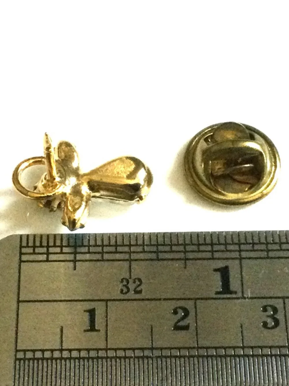 Vintage 1960s Birthstone Guardian Angel Lapel Pin‎ Gold Tone Rhinestone